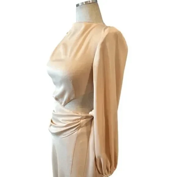 NWT Misha Collection x Revolve Maryan Dress in Pink Rose Cloud Cut Out Faux Wrap - Picture 12 of 14